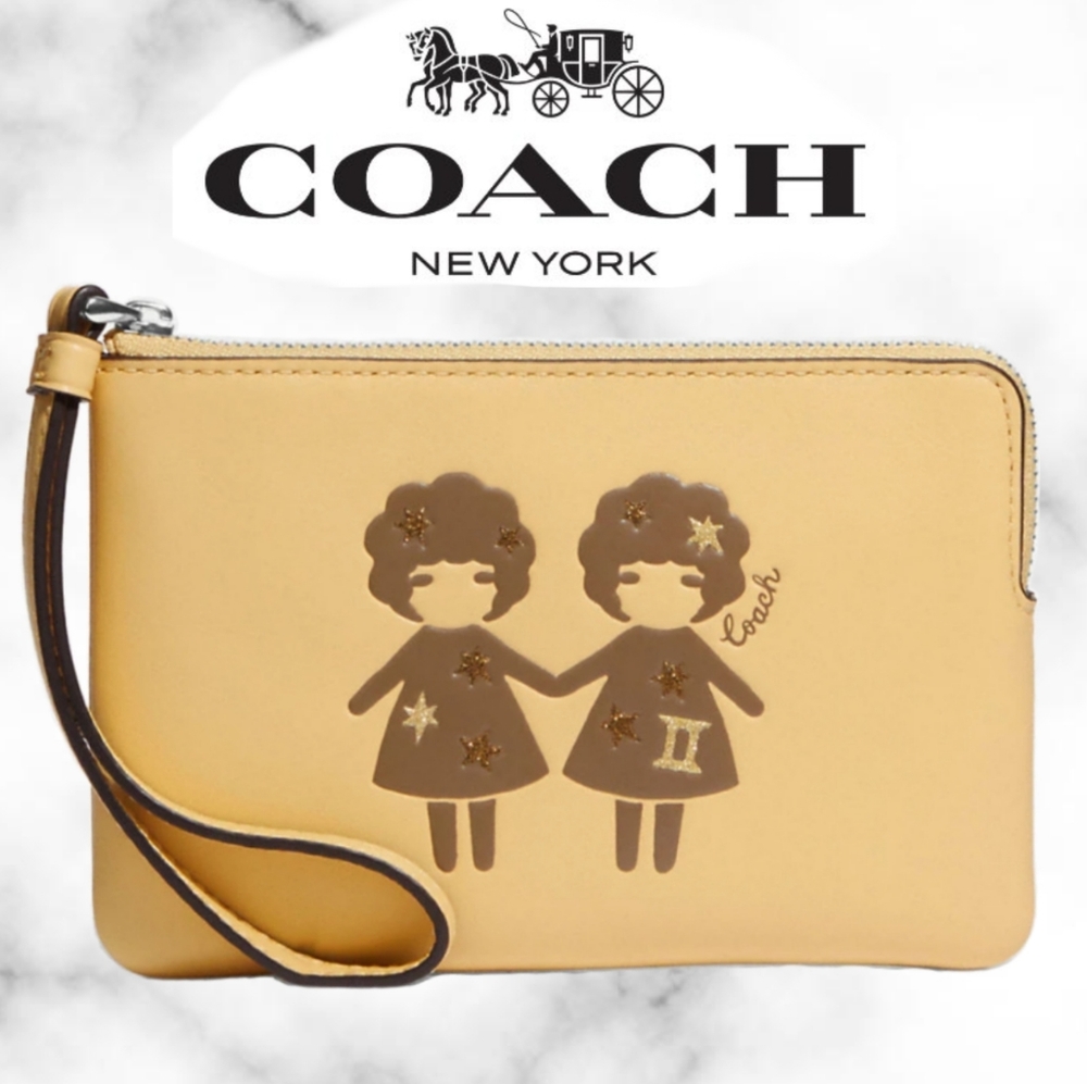 Coach Corner Zip Wristlet With Gemini!